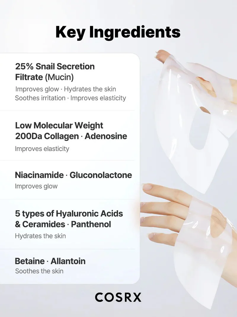 Advanced Snail Mucin Glass Glow Hydrogel Mask 3-Pack - Image 18