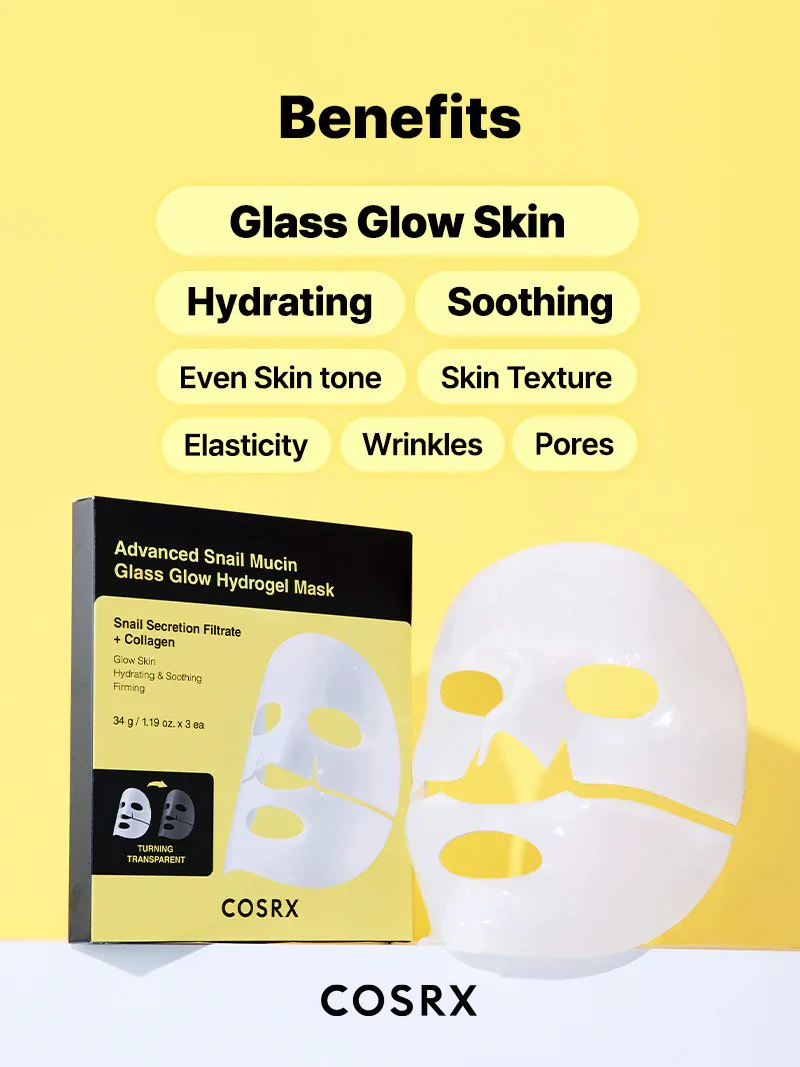 Advanced Snail Mucin Glass Glow Hydrogel Mask 3-Pack - Image 25