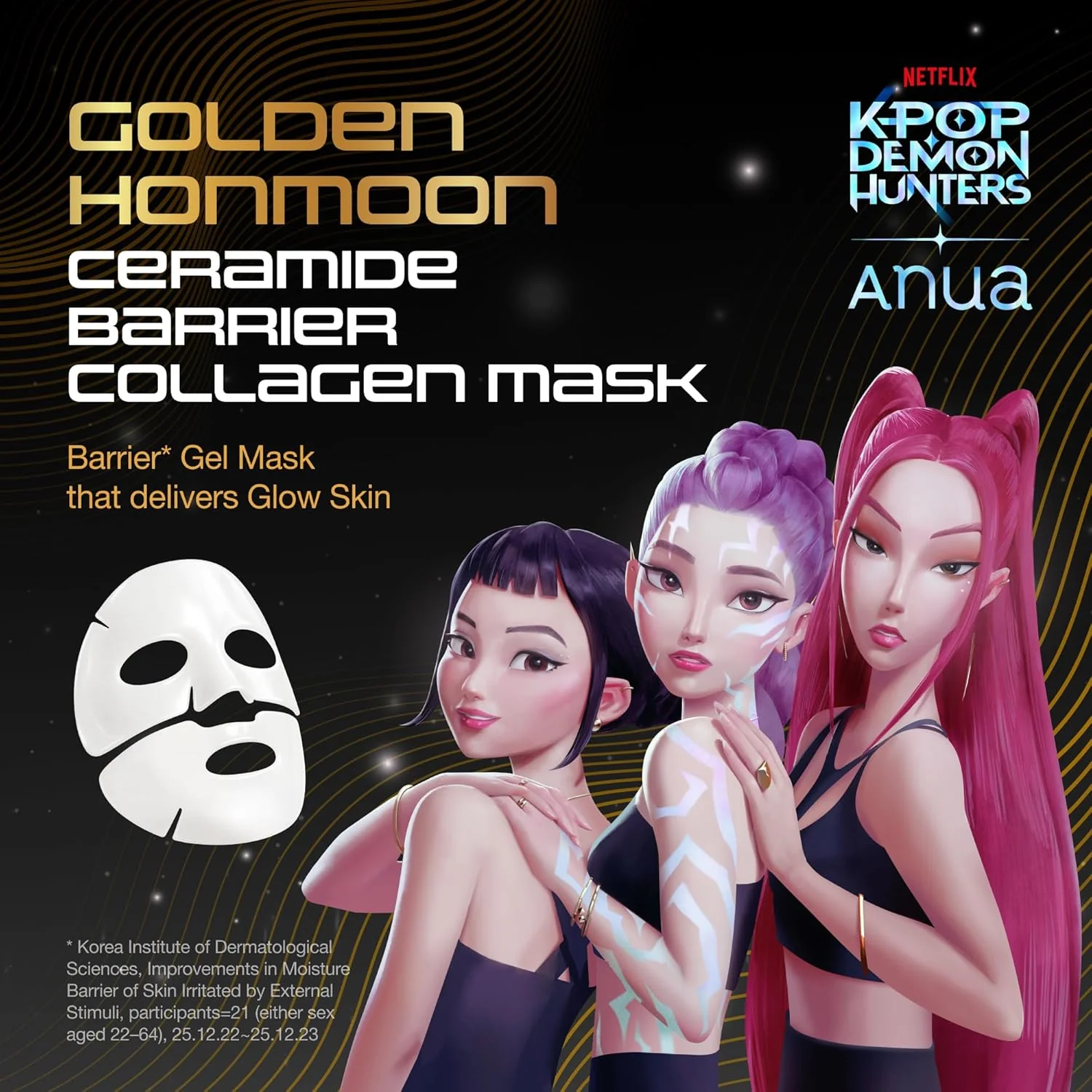K-Pop Demon Hunters Ceramide Barrier Collagen Mask Golden Honmoon - Image 2