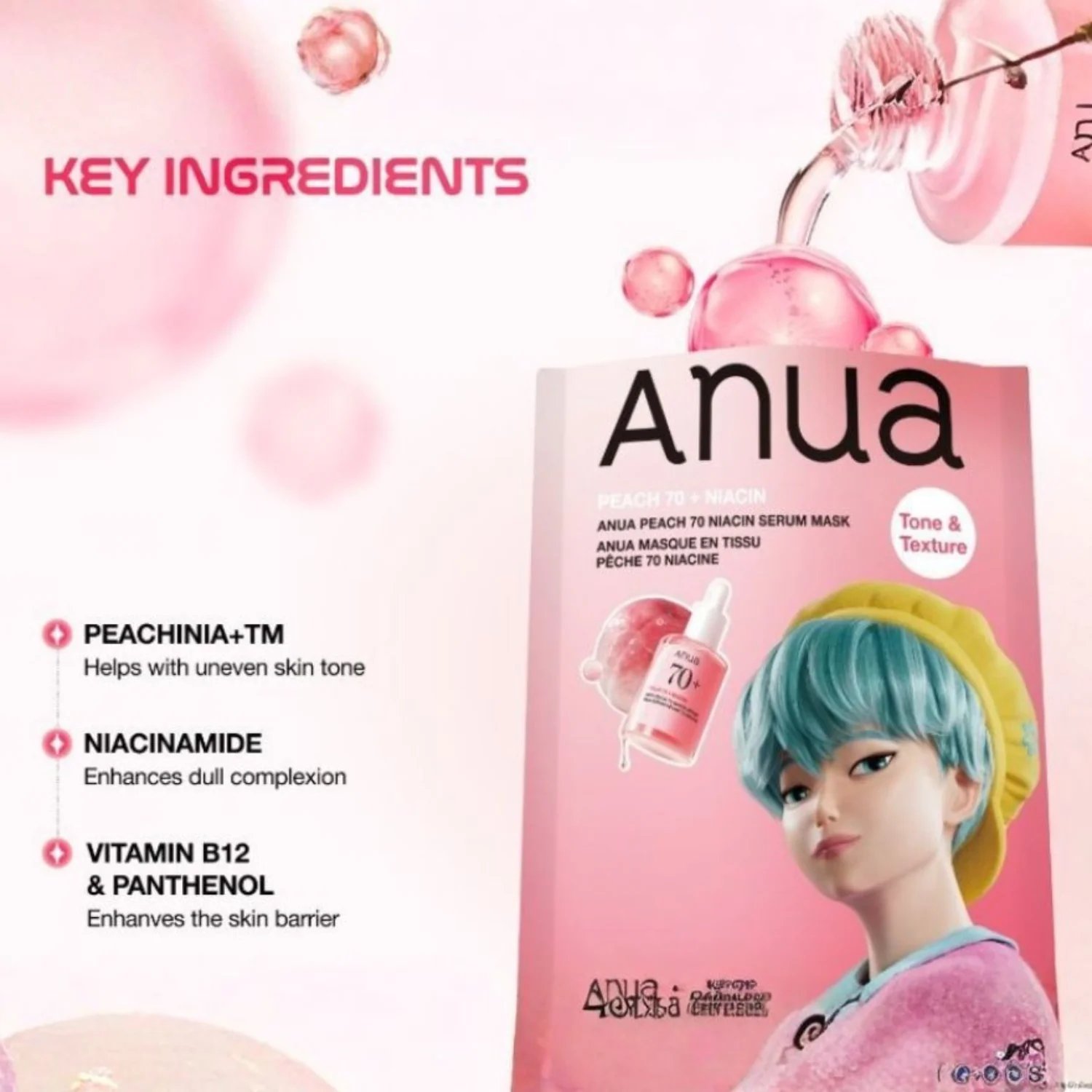K-Pop Demon Hunters Peach 70 Niacin Serum Mask Baby Saja - Image 2