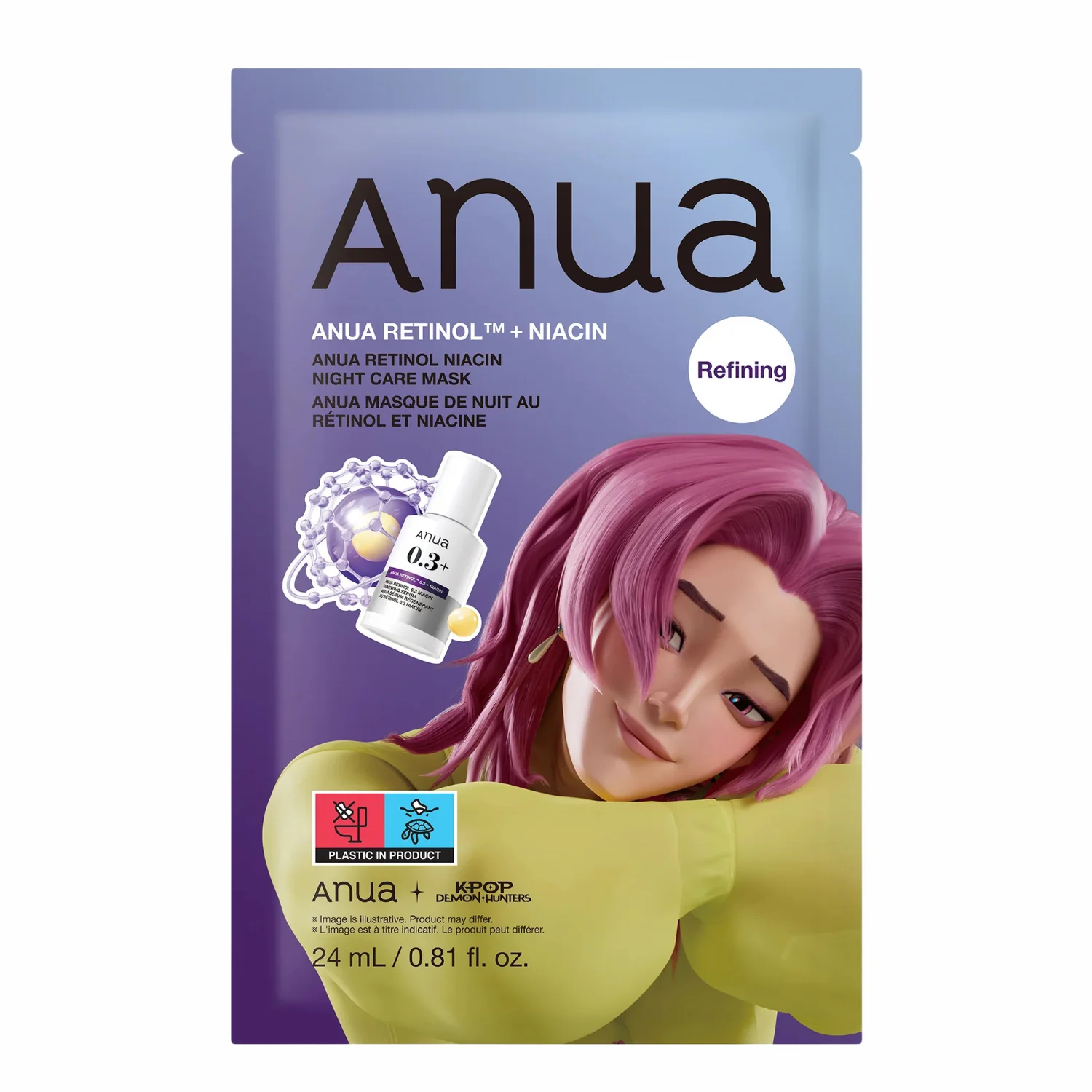 K-Pop Demon Hunters Retinol Niacin Night Care Mask Romance Saja