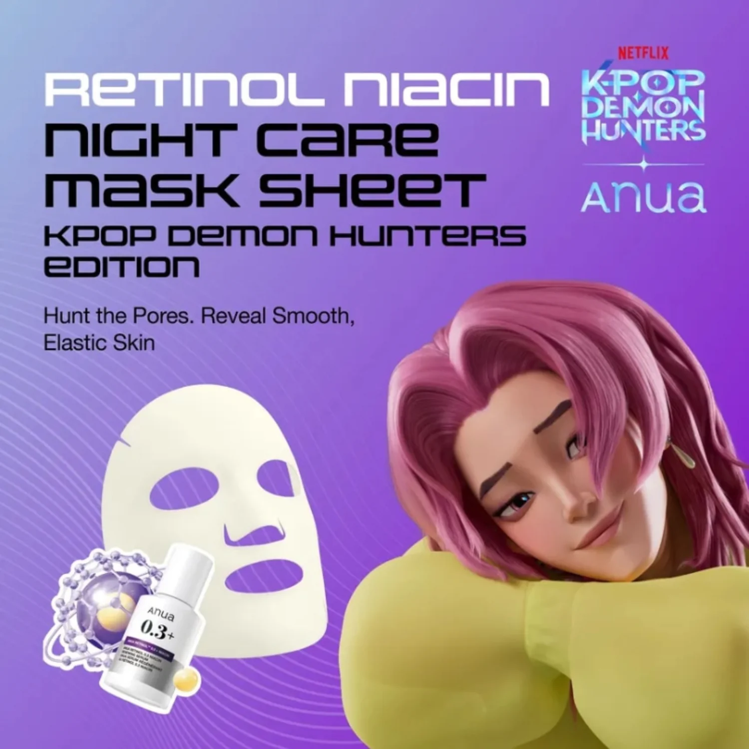 K-Pop Demon Hunters Retinol Niacin Night Care Mask Romance Saja - Image 2