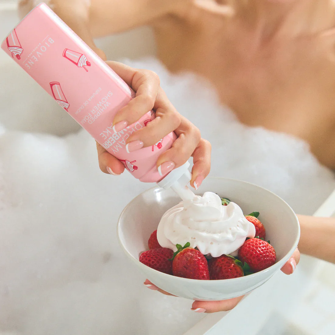 Dreamy Strawberry Shake Whipped Shower Foam - Image 3
