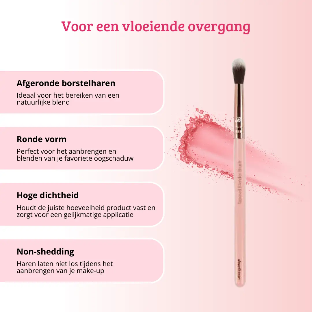 Pink &amp; Rose Gold Tapered Blender Brush - Image 3