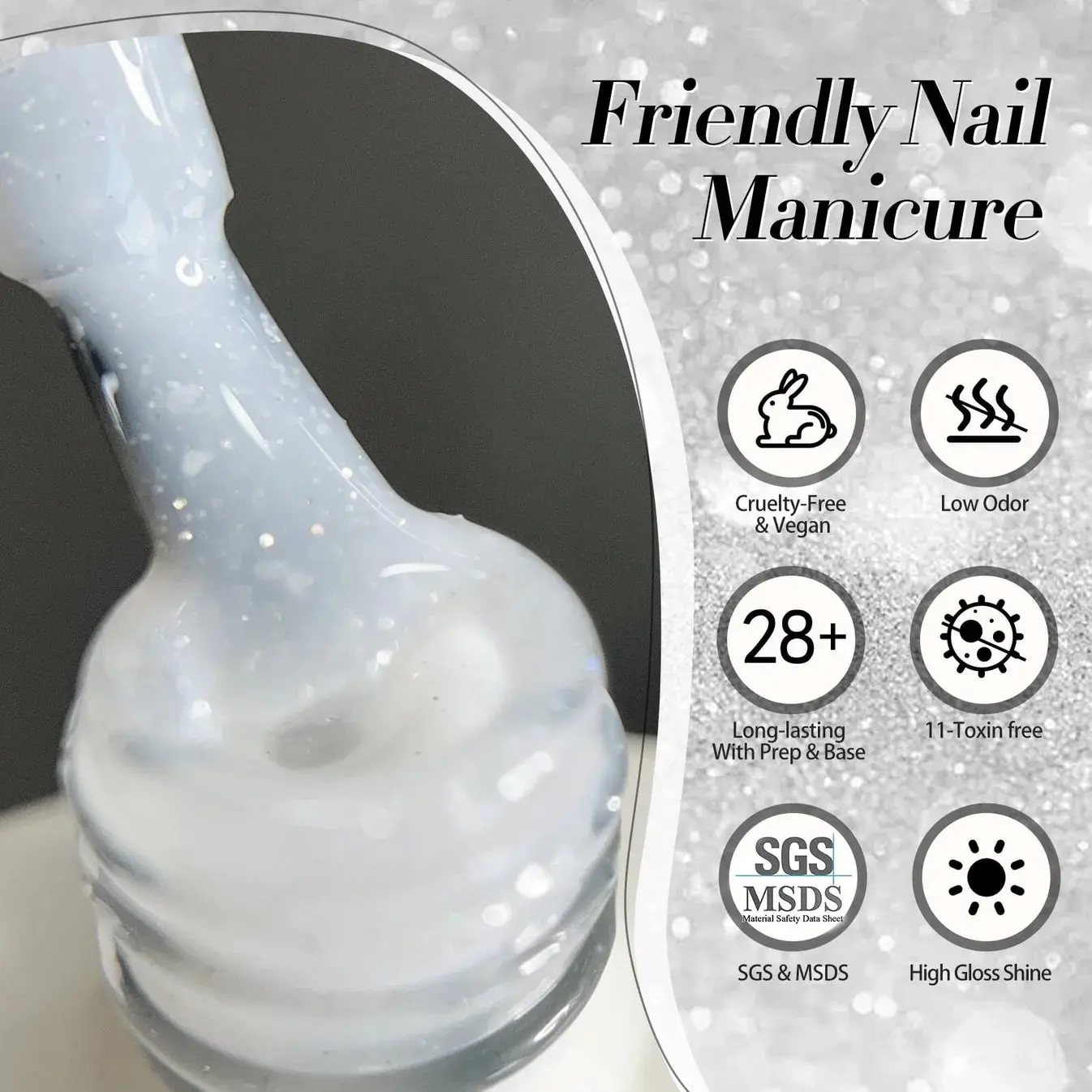 Jelly Nude Snow Glitter Gel JN90 - Image 5