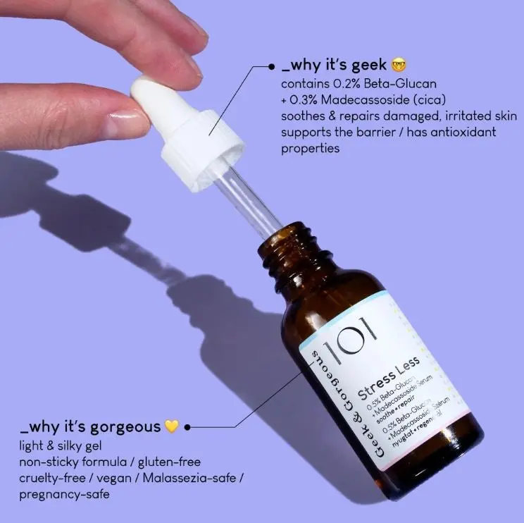 Stress Less 0.5% Beta-Glucan + Madecassoside Serum - Image 2