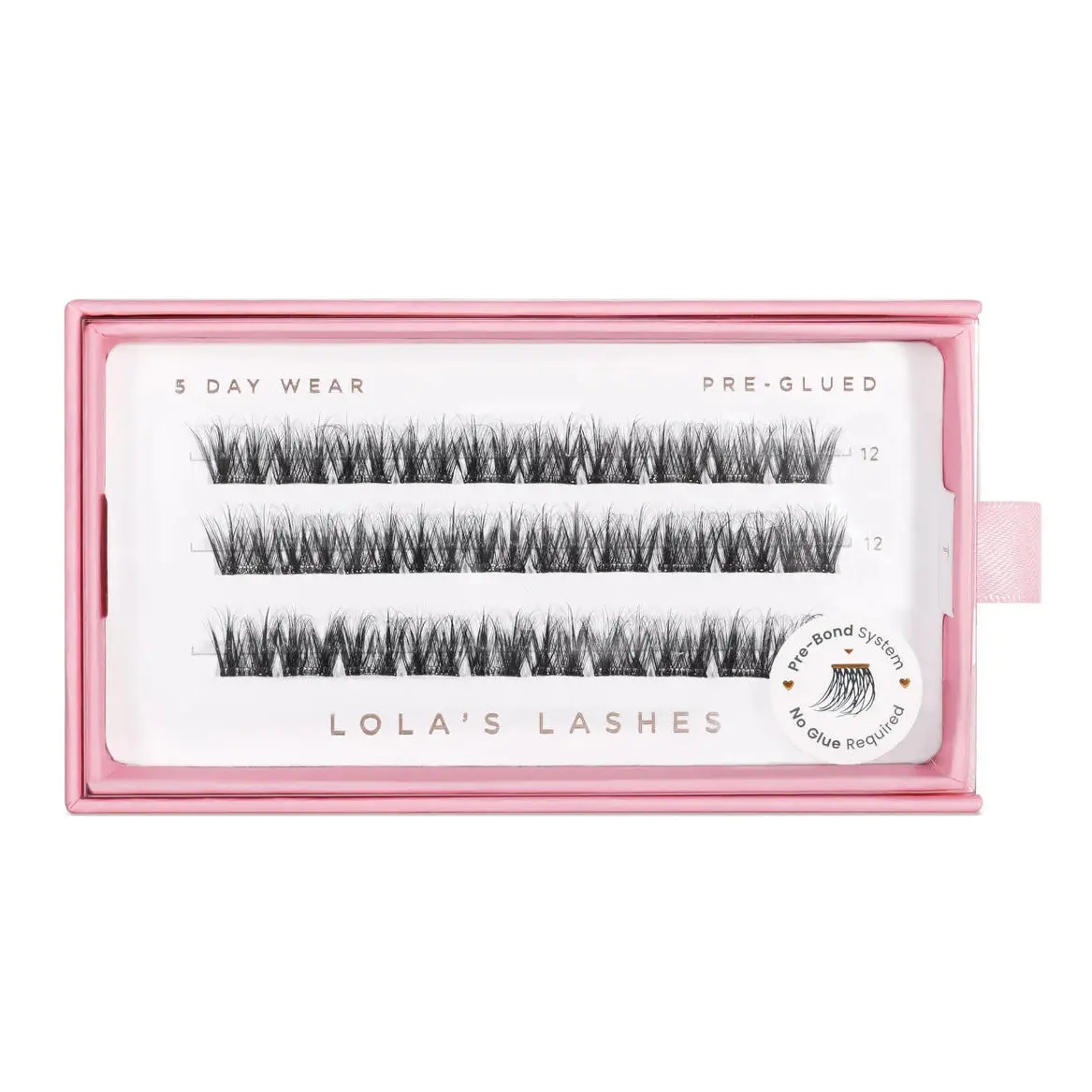 Soft Definition Single Length Pre-glued Lashes 12 mm Medium