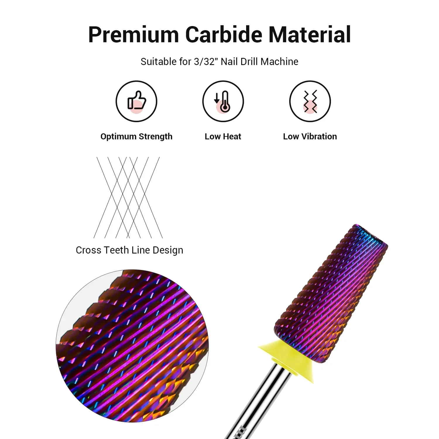 5-in-1 Cross Cut Tungsten Carbide Nail Drill Bits Coarse - Image 2