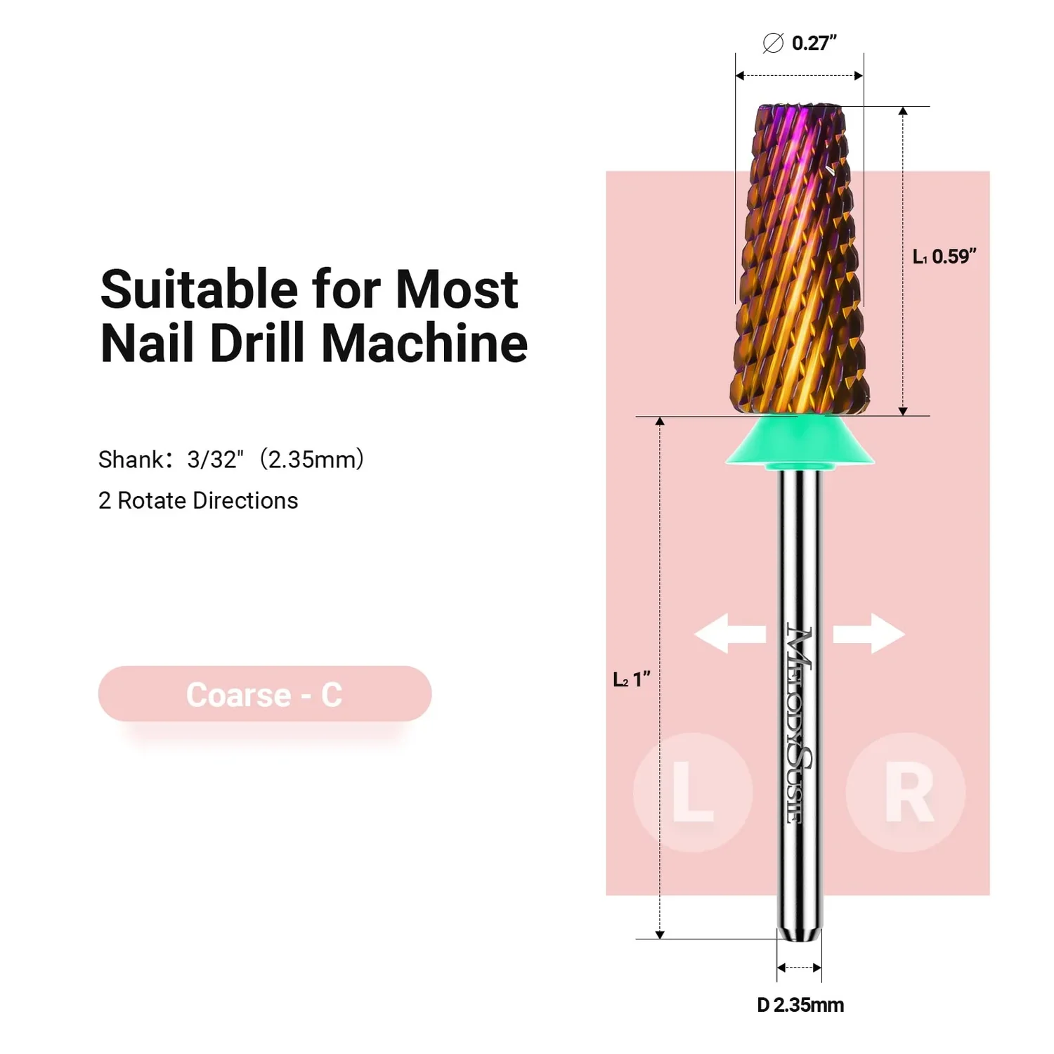 5-in-1 Cross Cut Tungsten Carbide Nail Drill Bits Coarse - Image 3