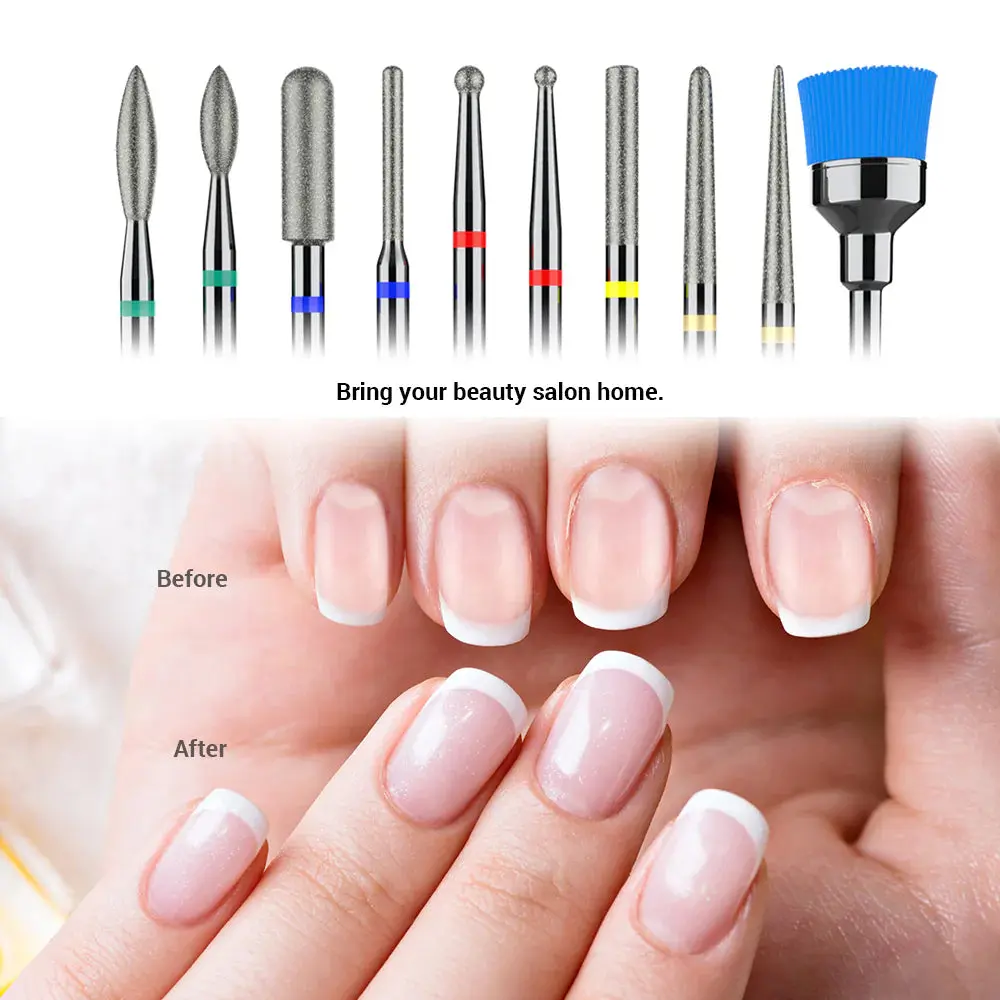 Diamond Cuticle Nail Drill Bits Set 10Pcs - Image 6