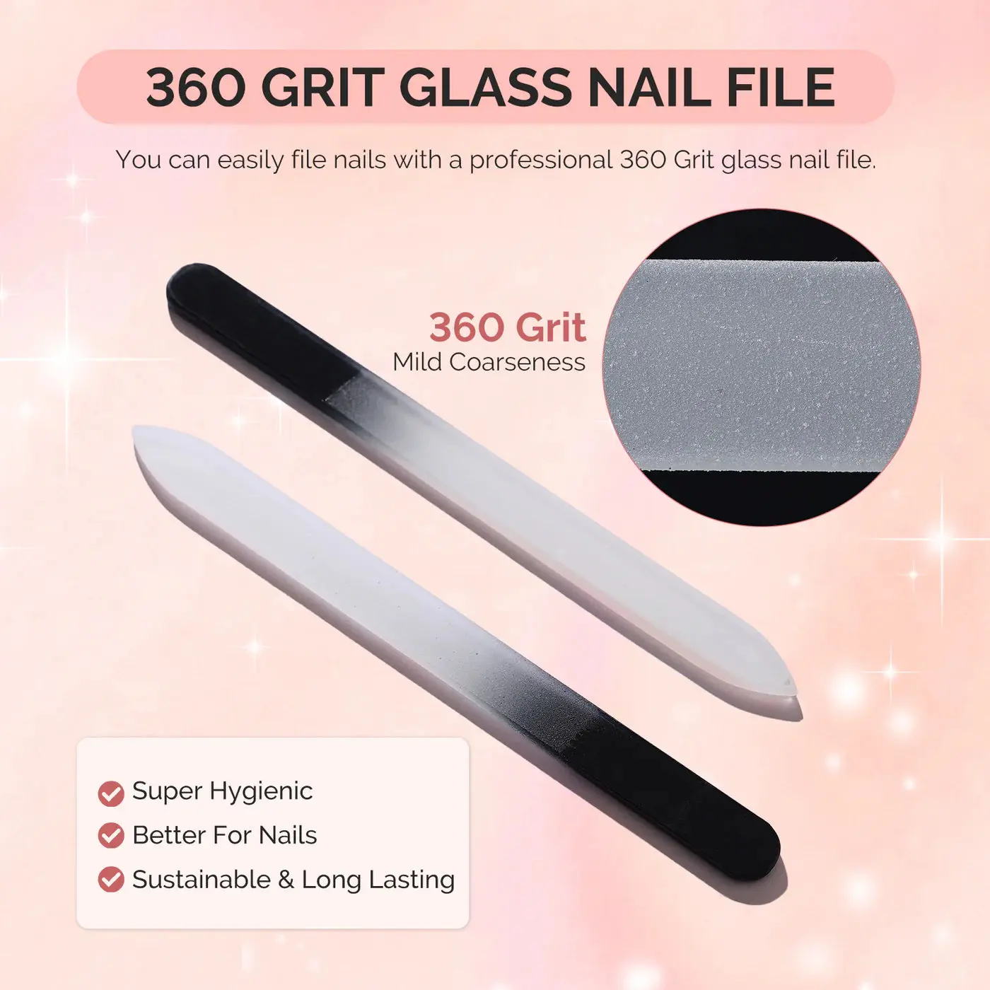 Double Sided 360 Grit Glass Nail File Set 4Pcs - Image 5