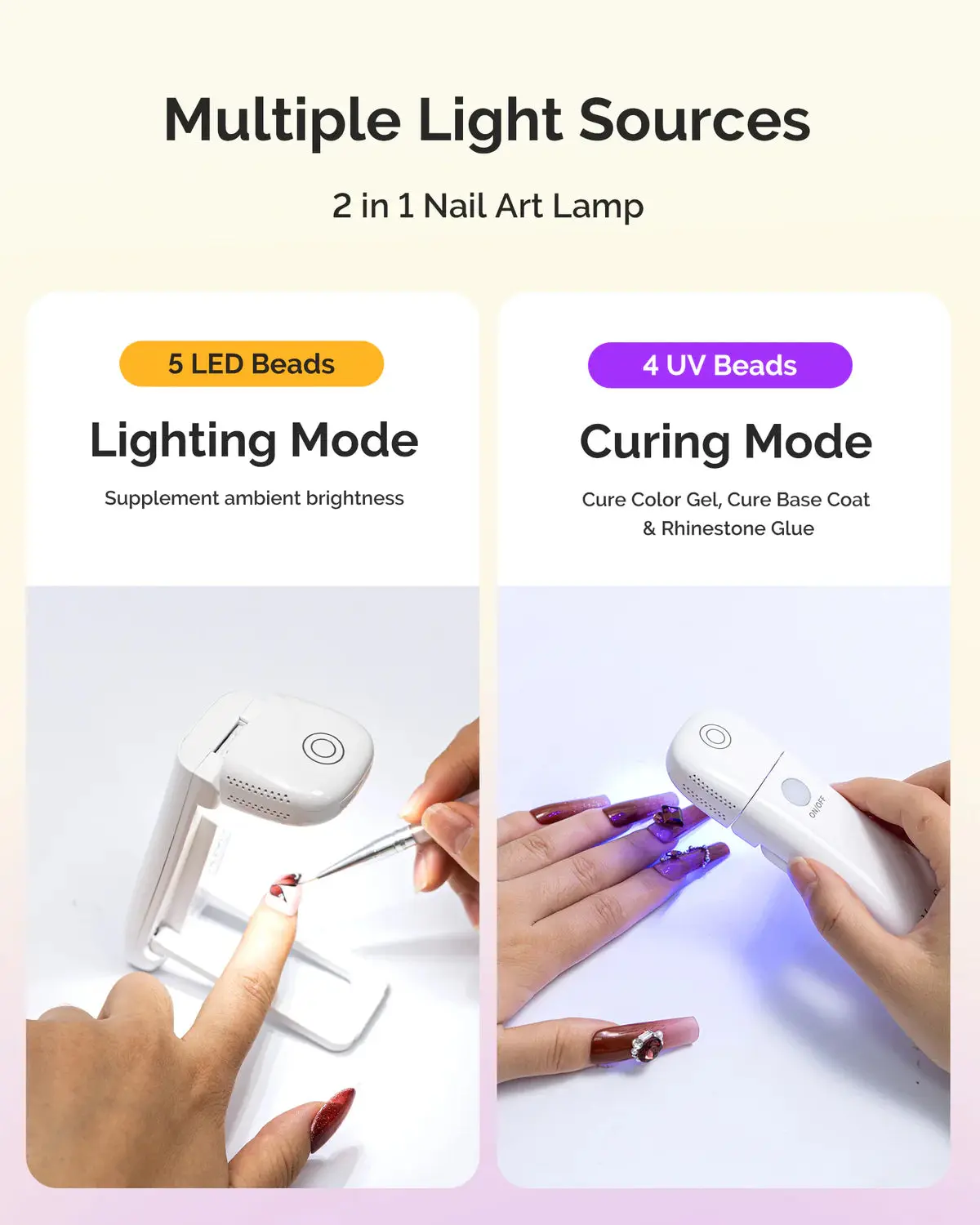 Foldable & Standable 2-in-1 Design LED/UV Nail Lamp - Image 2