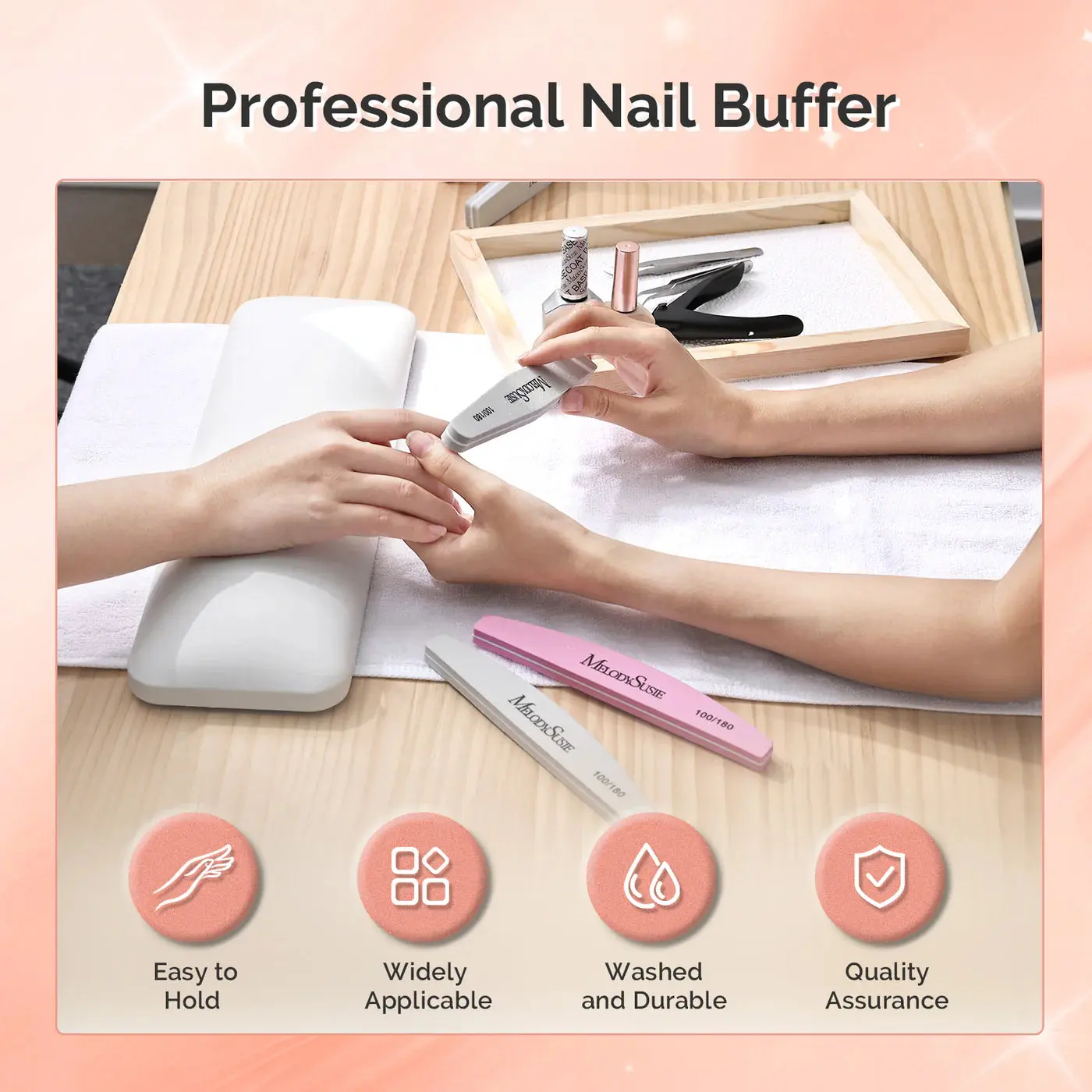 Nail Files and Buffers Set 100/180 Grit 9Pcs - Image 5