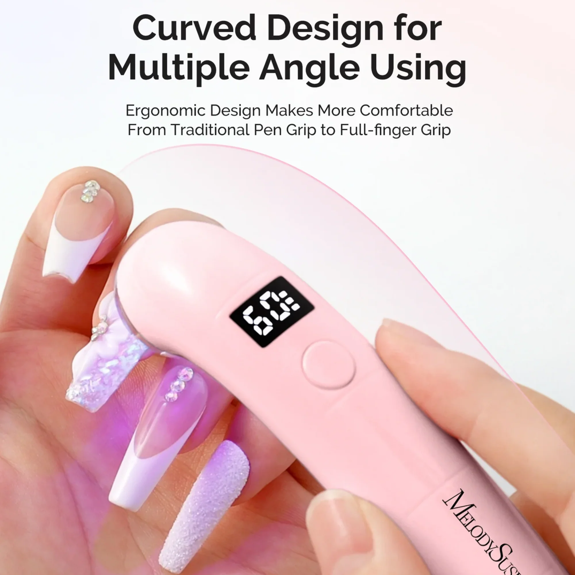P-ART01A Rechargeable LED/UV Nail Lamp Pink - Image 2