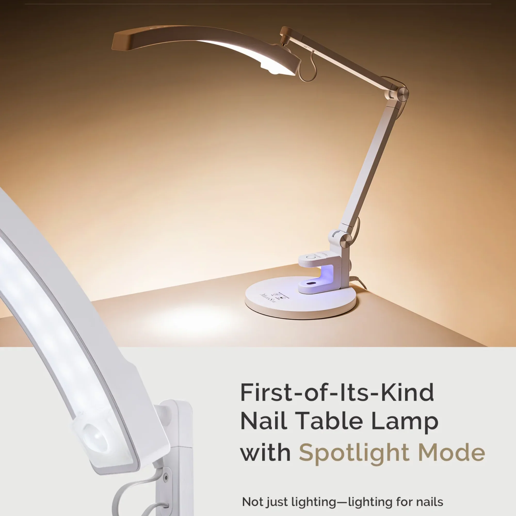 S-Pro29G Nail-Focused 3-Mode Manicure Table Lamp with White Mini Nail Lamp - Image 2