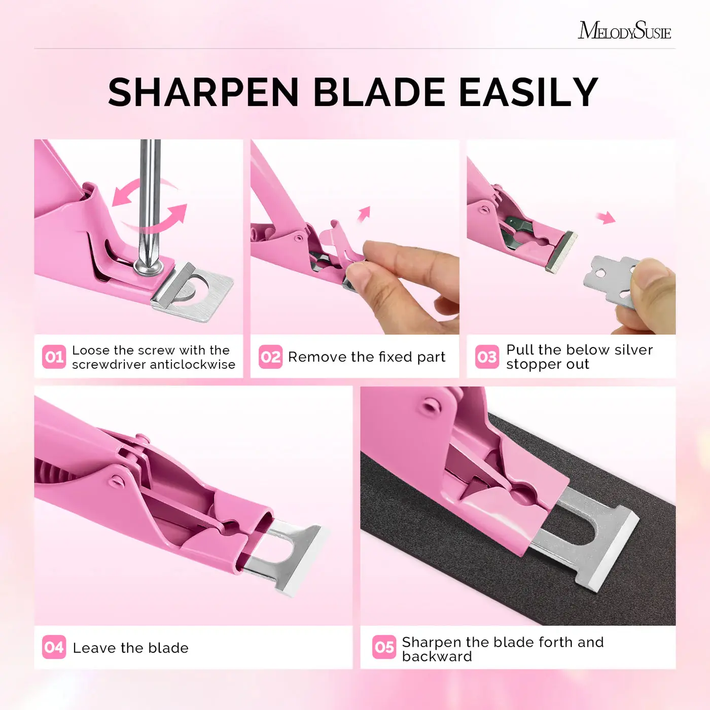Stainless Steel Edge Cutter Pink - Image 7