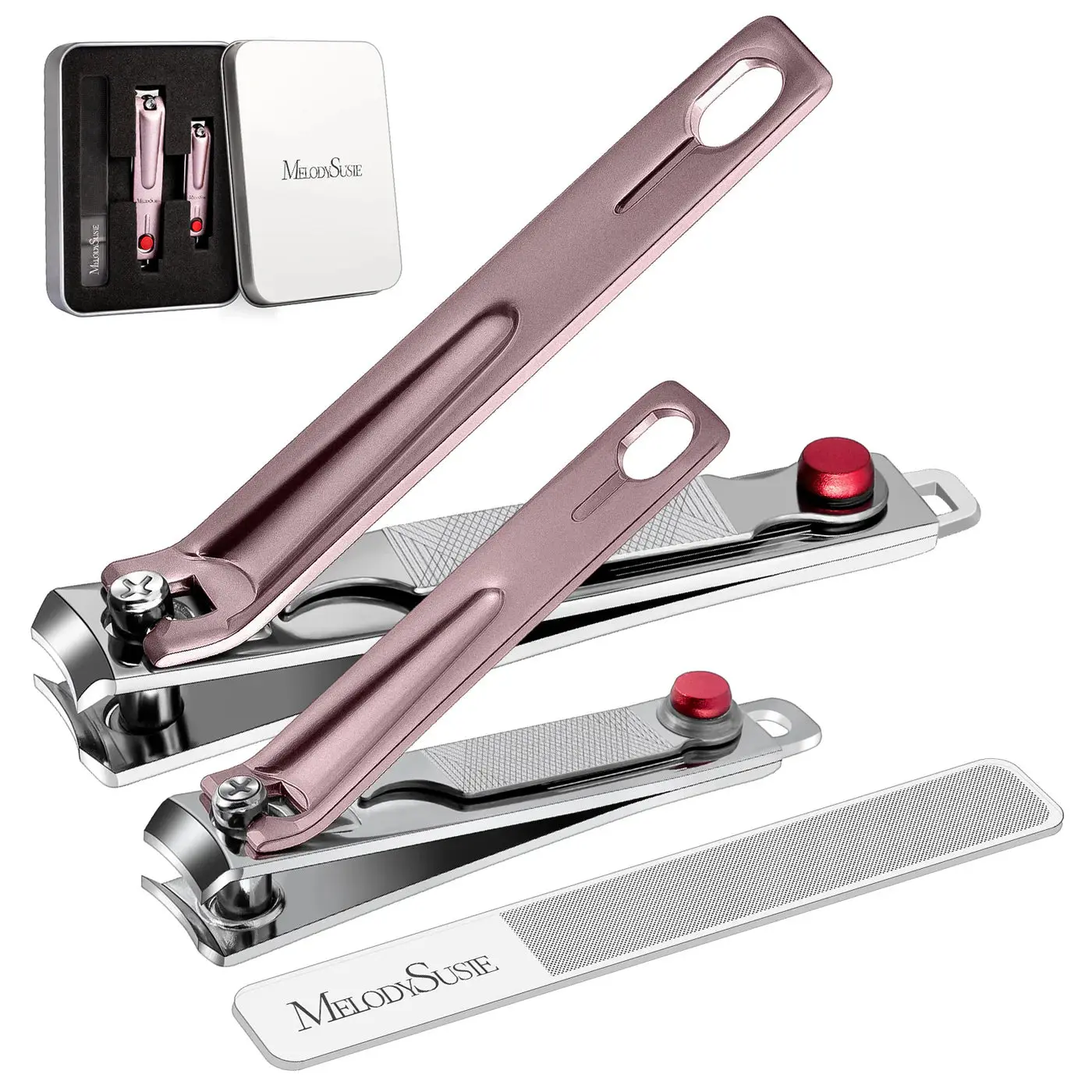 Stainless Steel Nail Clippers Pink 3 in 1 Kit