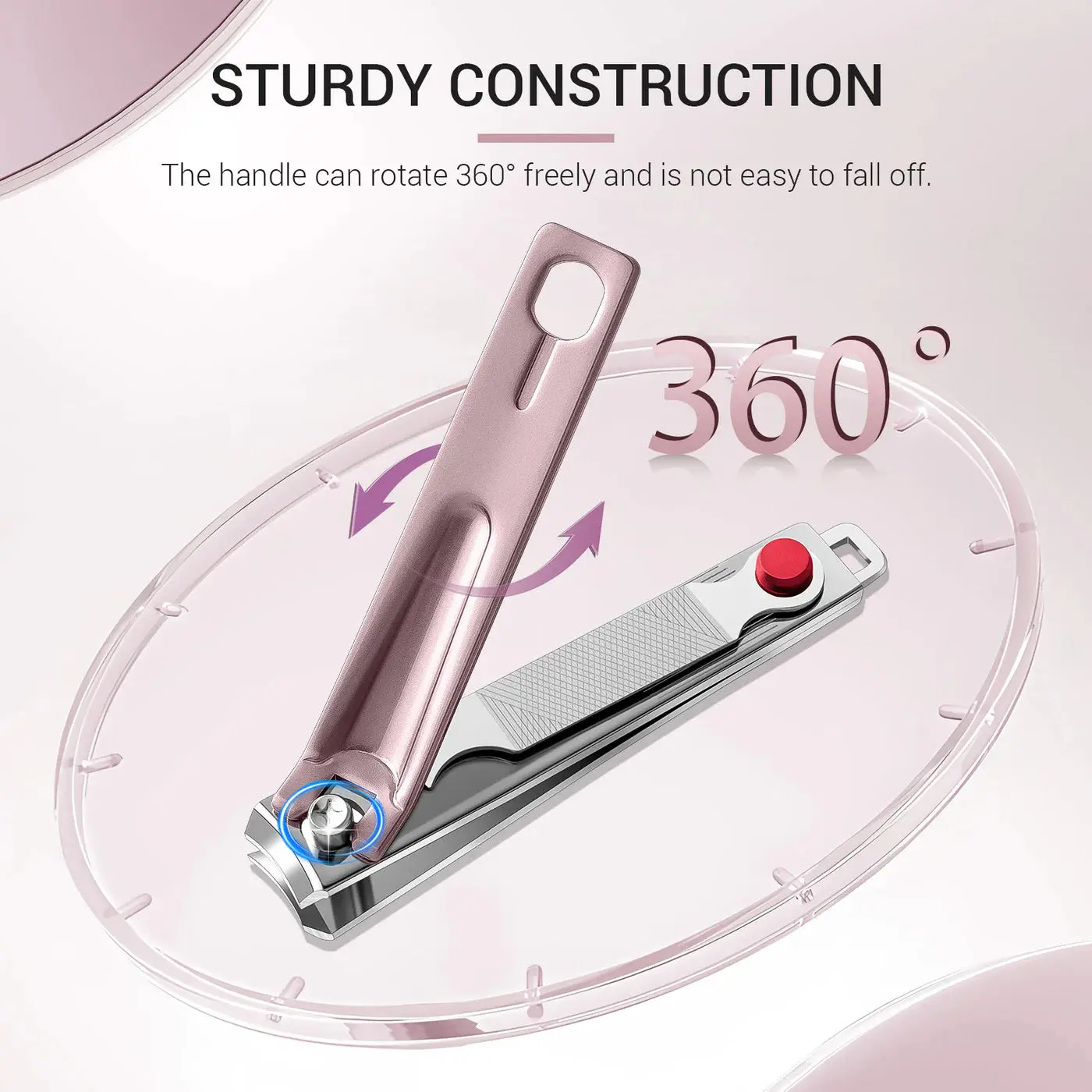 Stainless Steel Nail Clippers Pink 3 in 1 Kit - Image 5