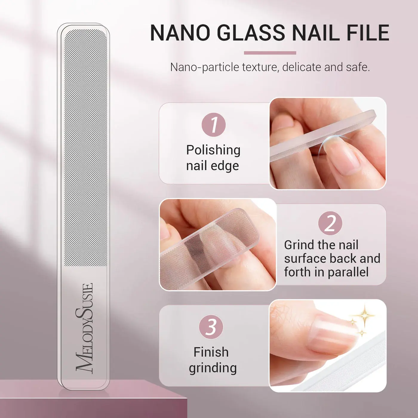 Stainless Steel Nail Clippers Pink 3 in 1 Kit - Image 6