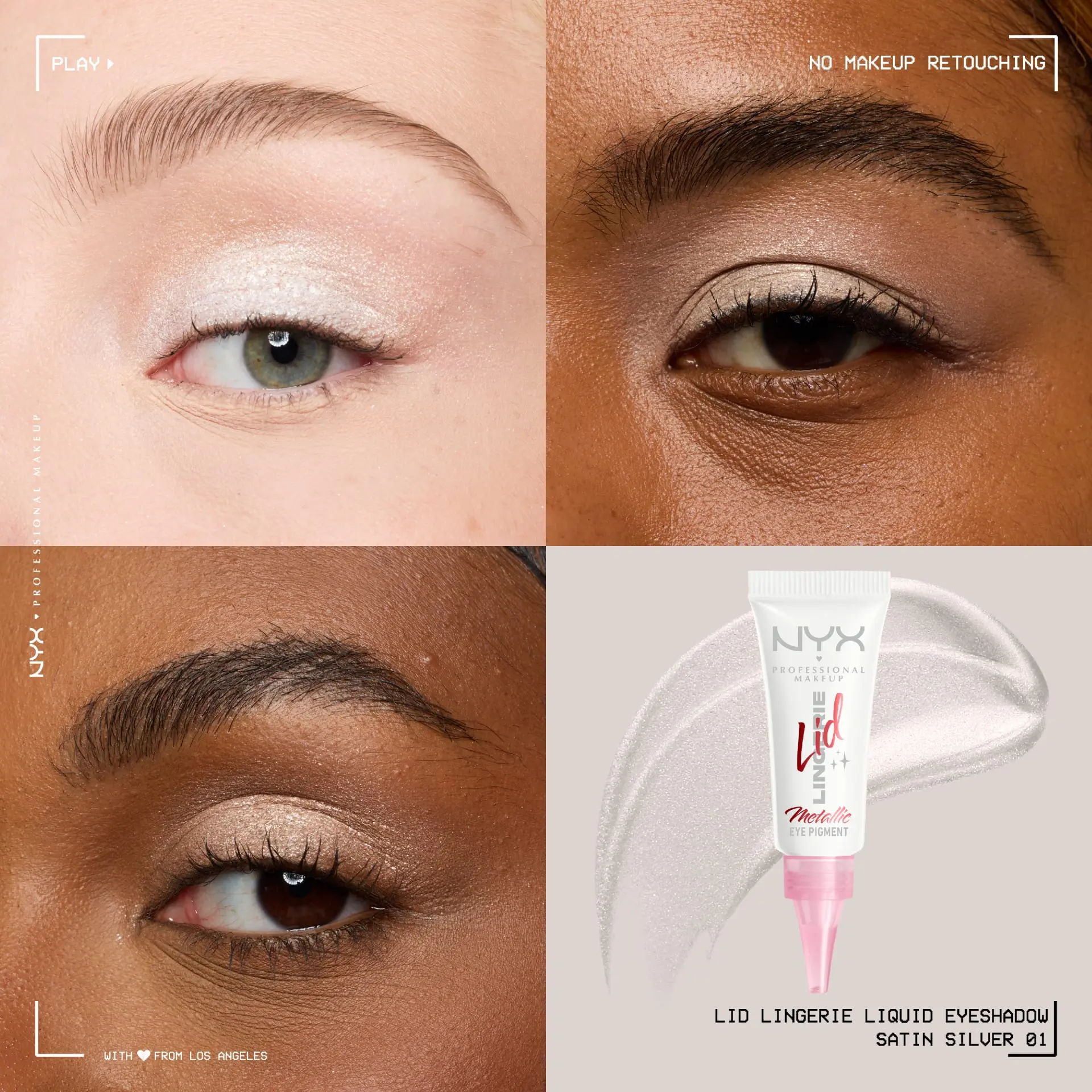Lid Lingerie Cream Eye Pigment 01 Satin Silver - Image 2