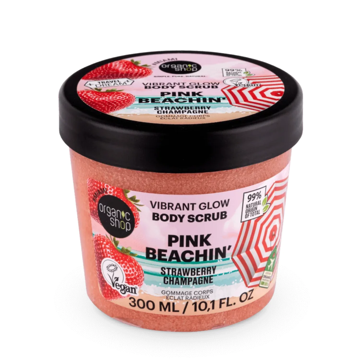 Body Scrub Pink Beachin Vibrant Glow Strawberry Champagne