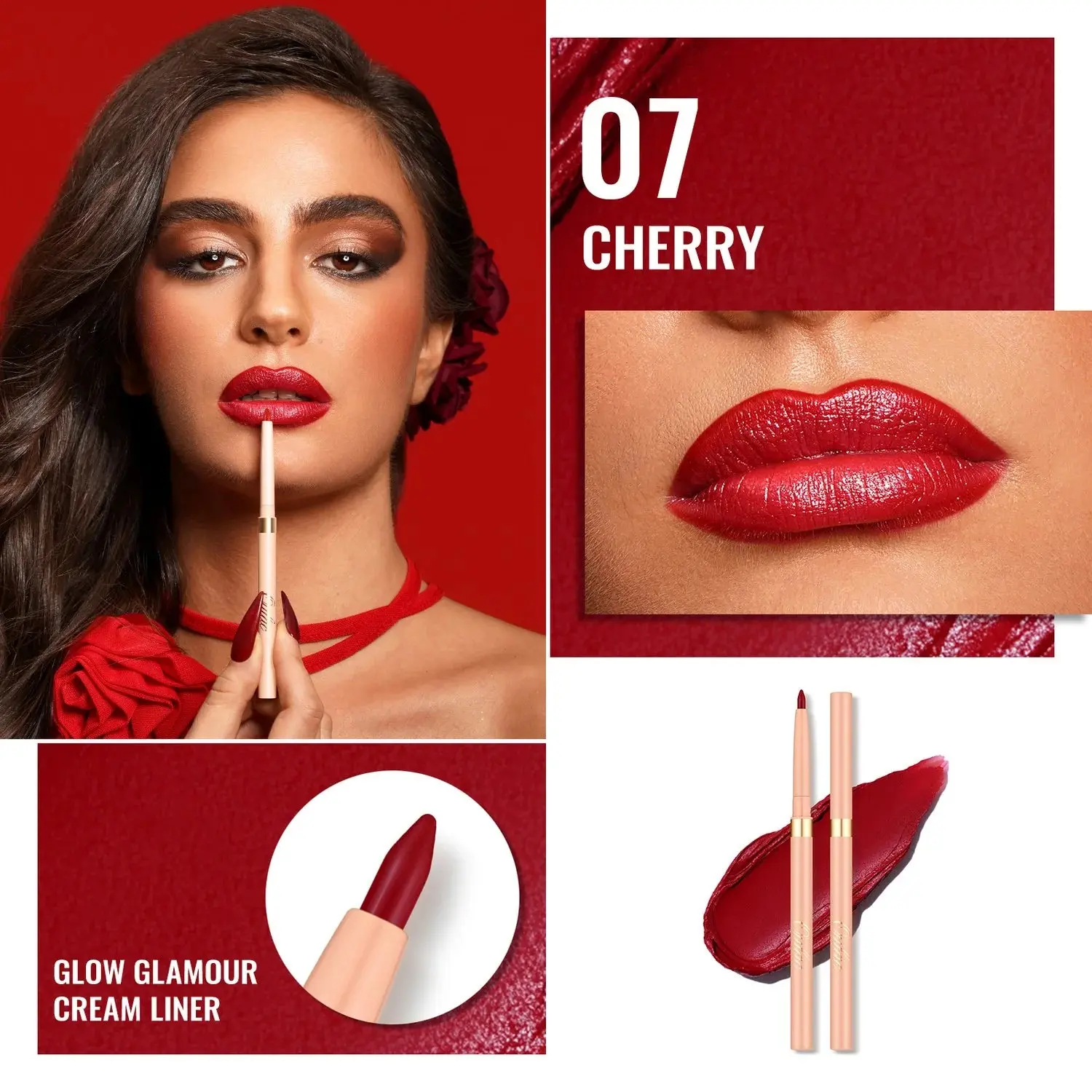 Glow Glamour Cream Lip Liner 07 Cherry - Image 2