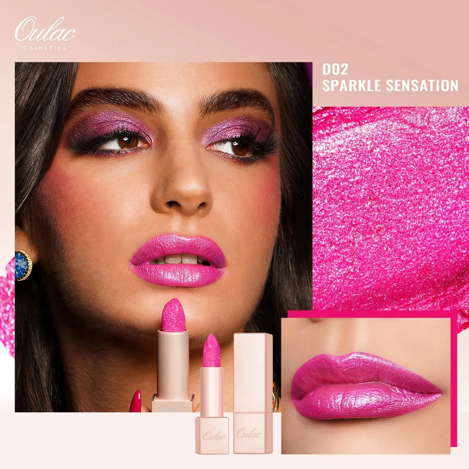 Infinity Moisture Shine Lipstick D02 Sparkle Sensation - Image 2