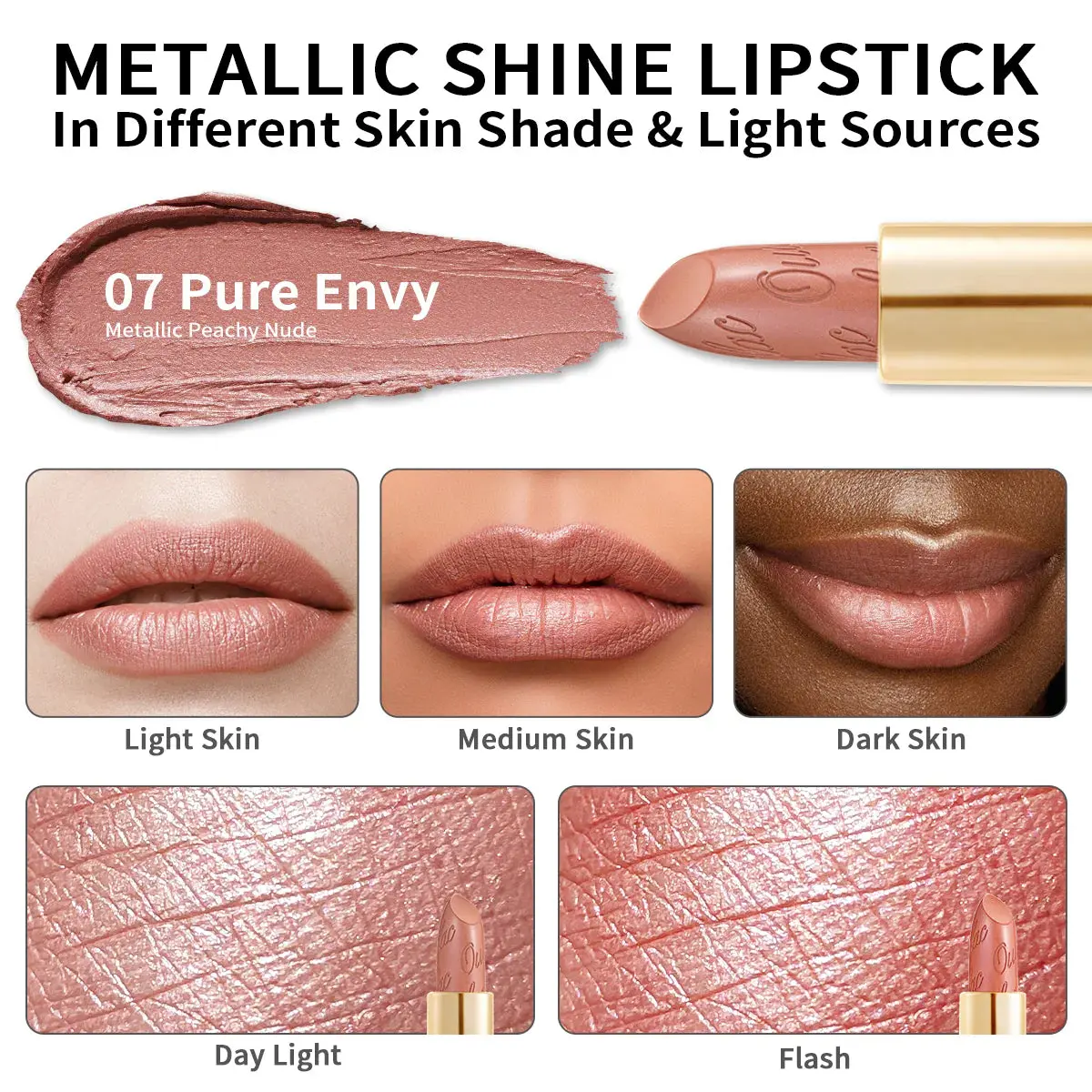 Metallic Shine Lipstick 07 Pure Envy - Image 2