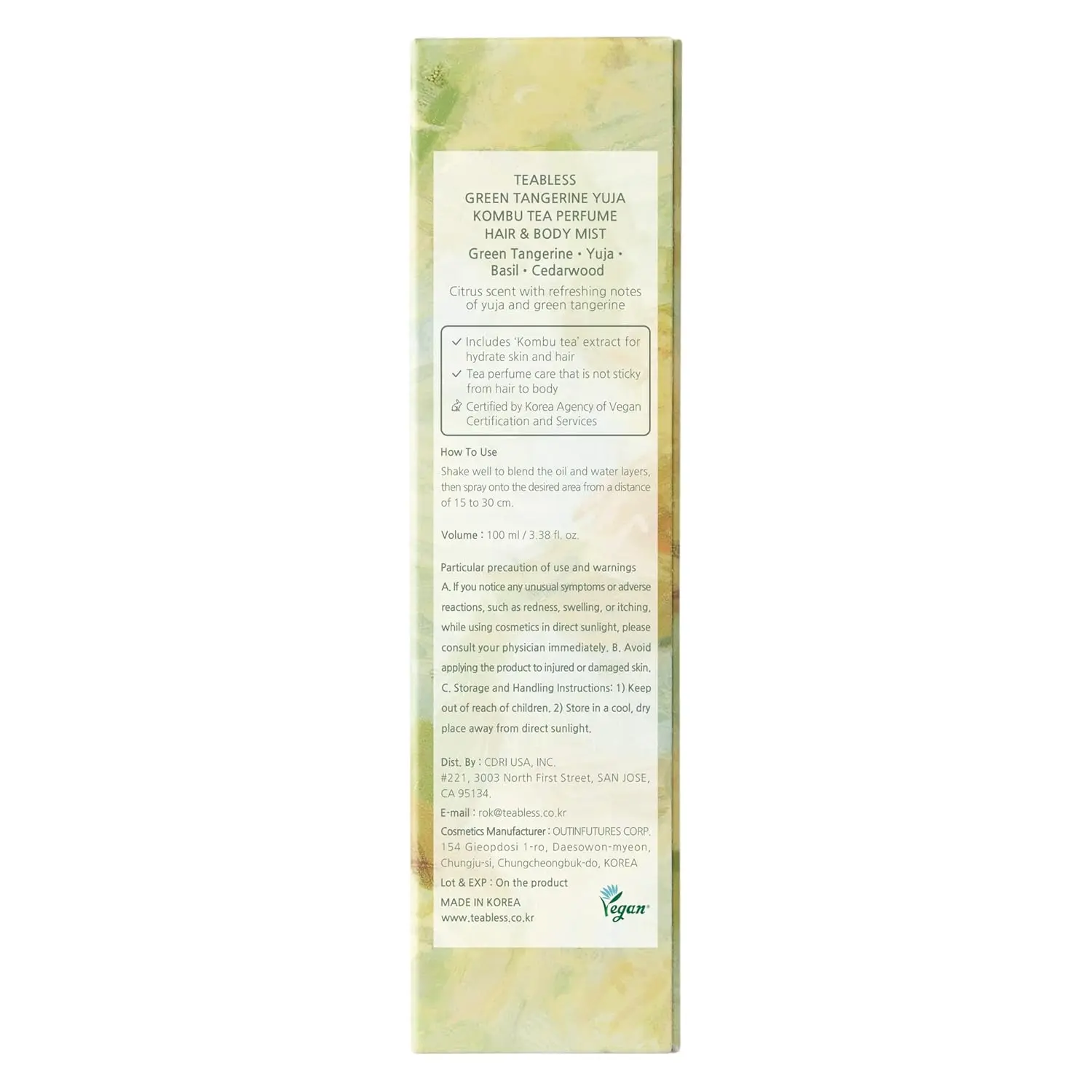 Green Tangerine Yuja Kombu Tea Perfume Hair & Body Mist - Image 6